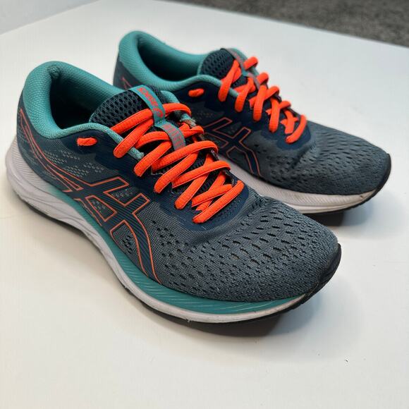 ASICS Gel Excite 7 Magnetic Blue Sunrise Red Sneakers - Picture 2 of 7